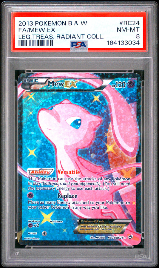FA/MEW EX LEG.TREAS. RADIANT COLL. - Pokemon Black & White Legendary Treasures Radiant Collection #RC24 PSA 8