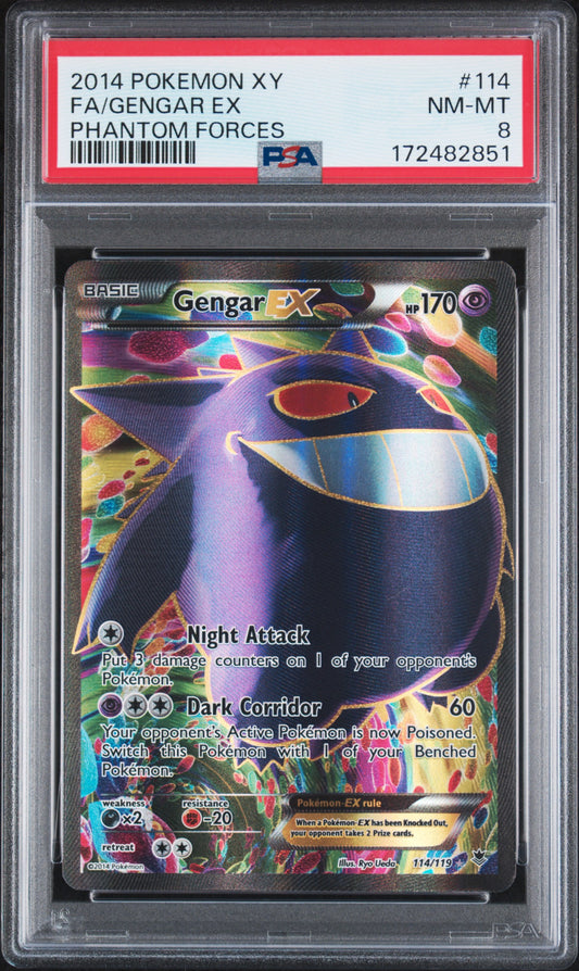 Gengar EX - Pokemon Phantom Forces #114 PSA 8