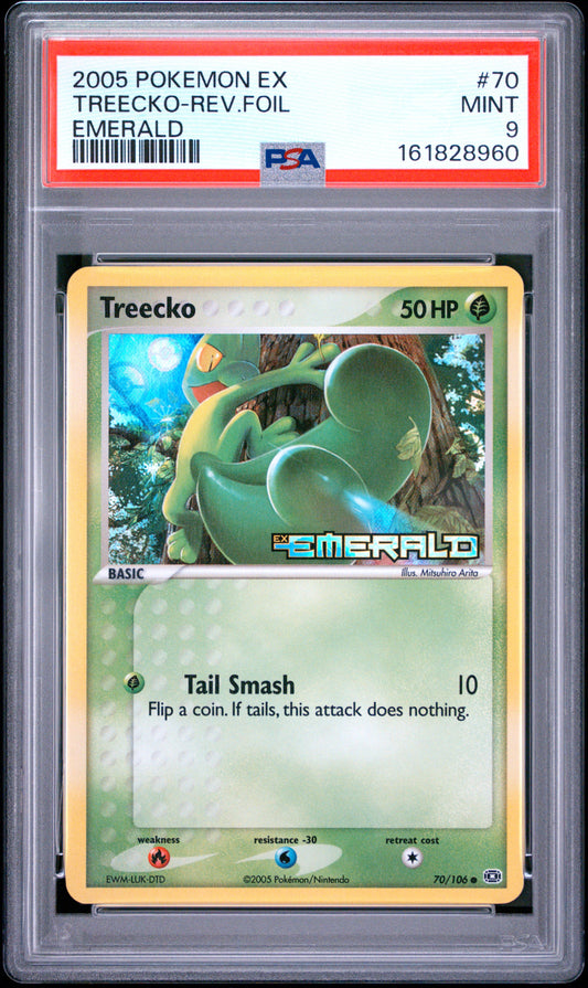 Treecko-Rev.foil - Pokemon Ex Emerald #70 PSA 9
