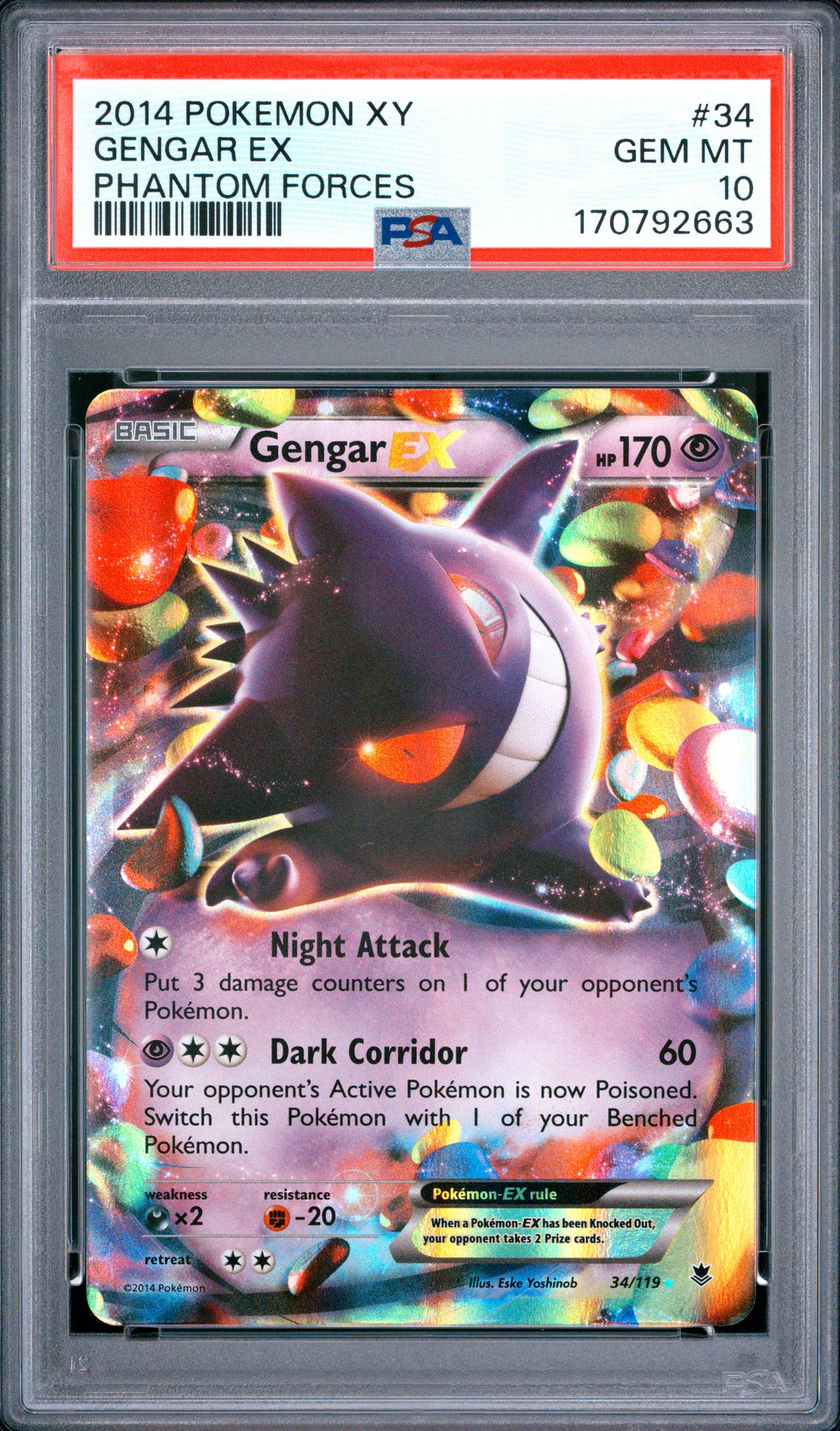 Gengar EX - Pokemon Phantom Forces #34 PSA 10