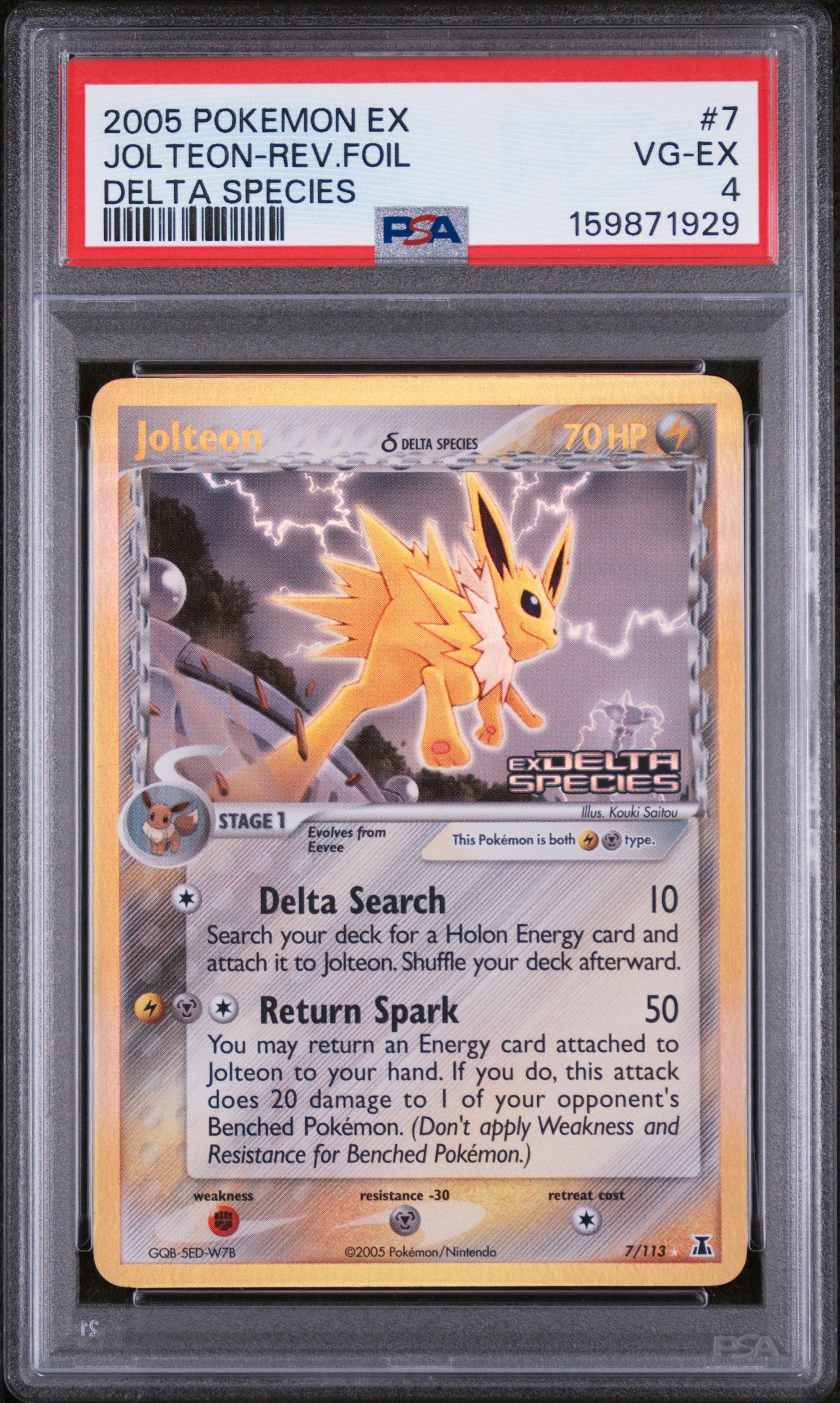 Jolteon [Reverse Holo] - Pokemon Delta Species #7 PSA 4