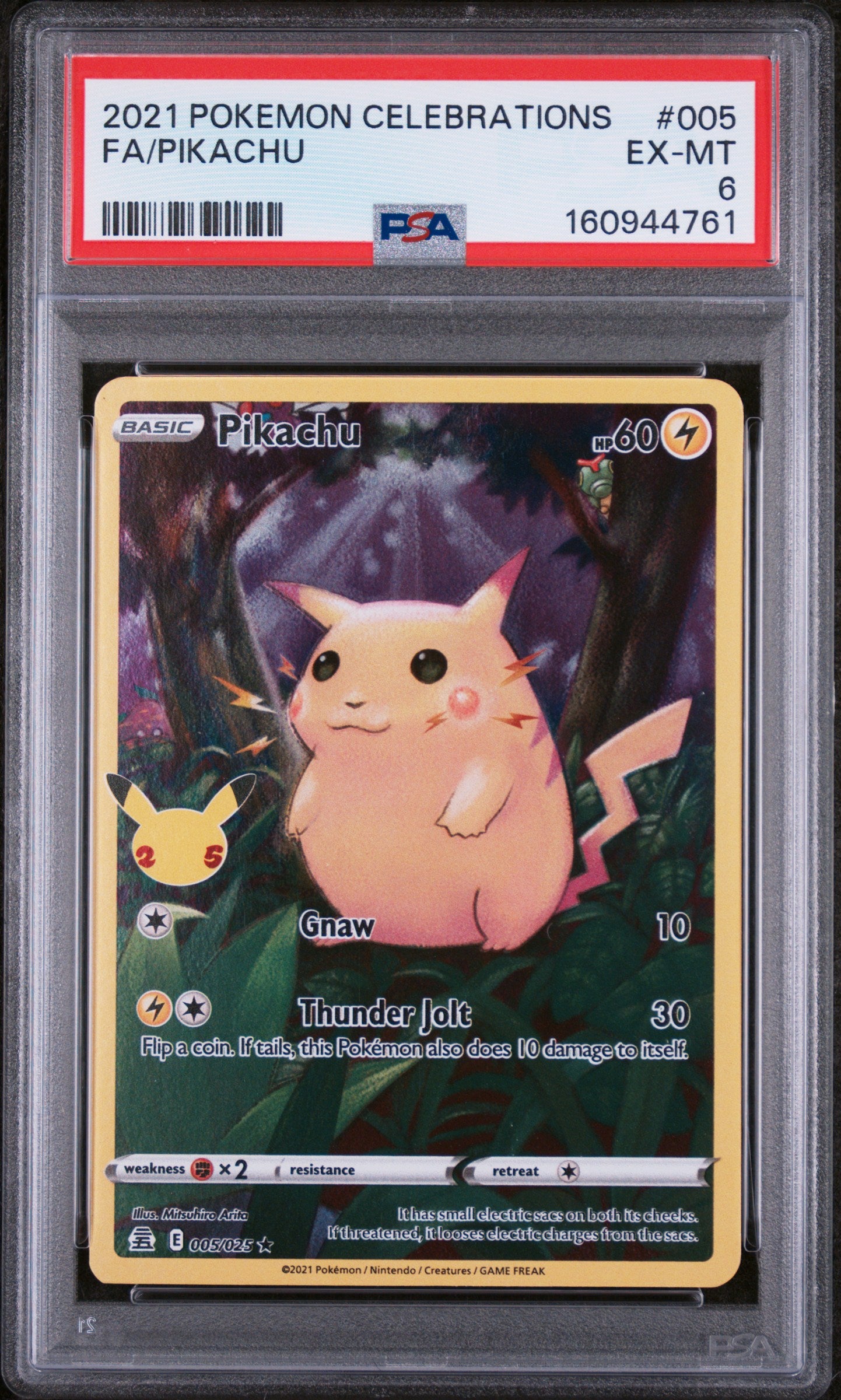 Pikachu - Pokemon Celebrations #5 PSA 6