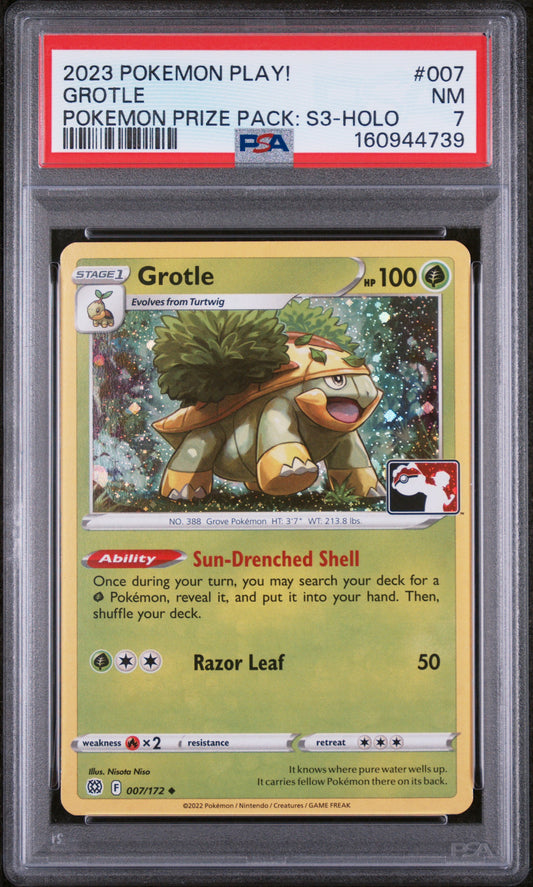 GROTLE POKEMON PRIZE PACK: S3-HOLO - Pokemon Play! Pokemon Prize Pack: Series 3 #007 PSA 7