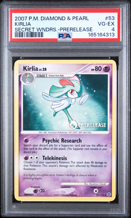 Kirlia [Pre-Release] - Pokemon Secret Wonders #53 PSA 4