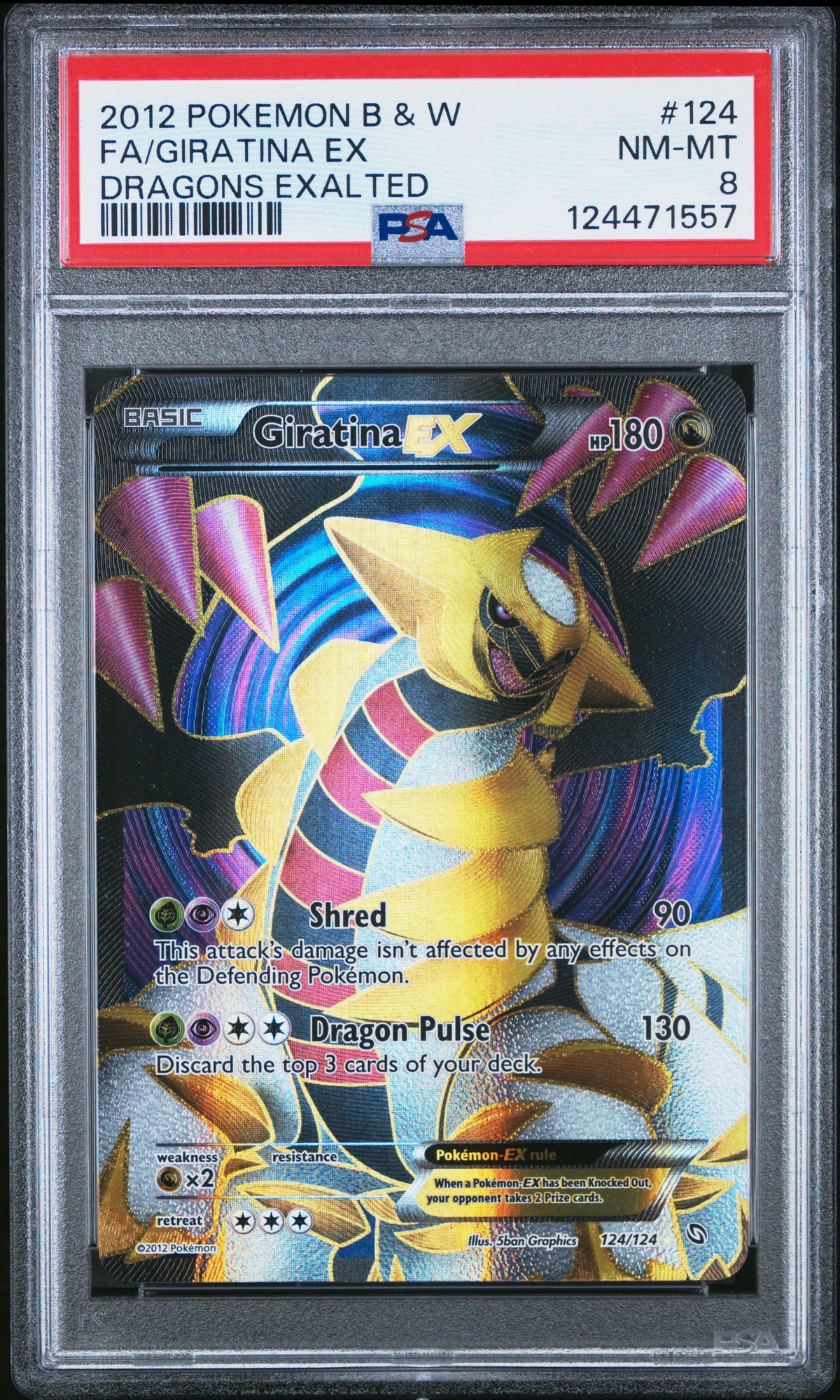 Giratina EX - Pokemon Dragons Exalted #124 PSA 8