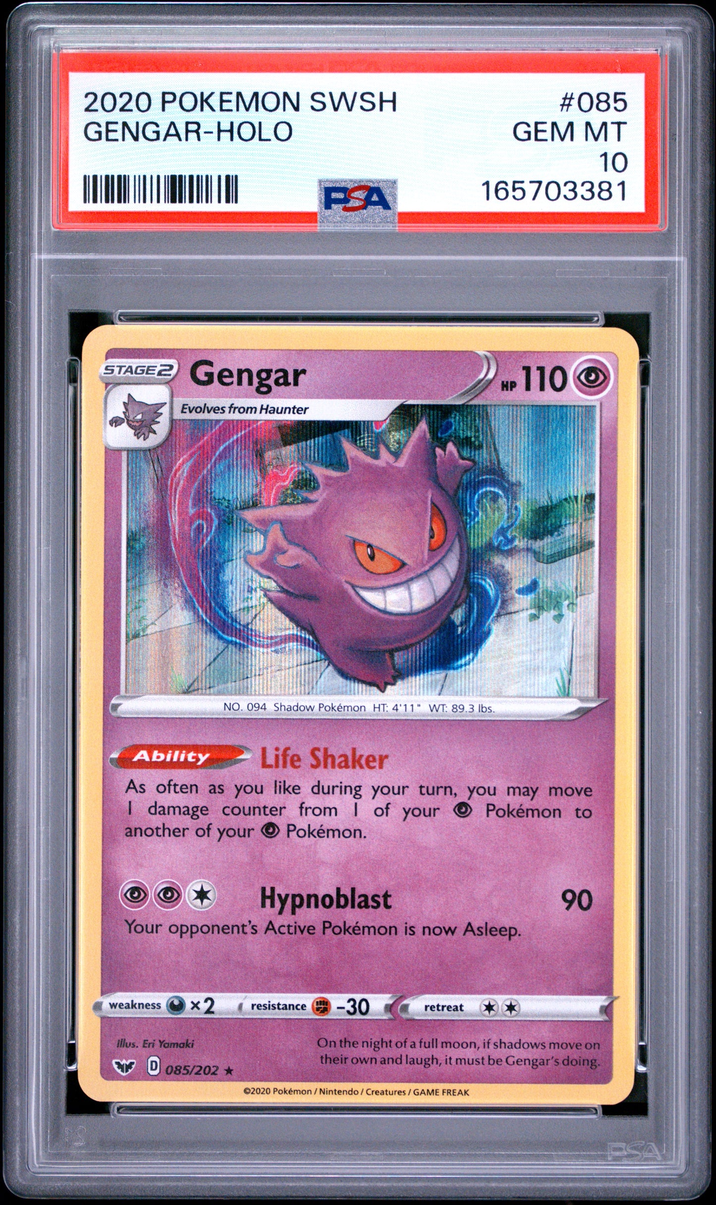 Gengar [Holo] - Pokemon Sword & Shield #85 PSA 10