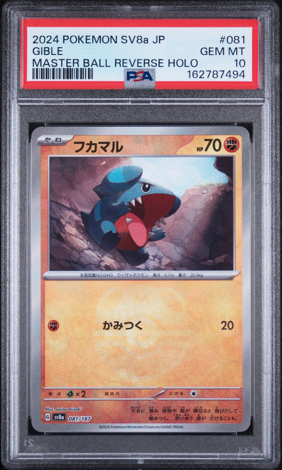 Gible - Pokemon Japanese Terastal Festival #81 PSA 10