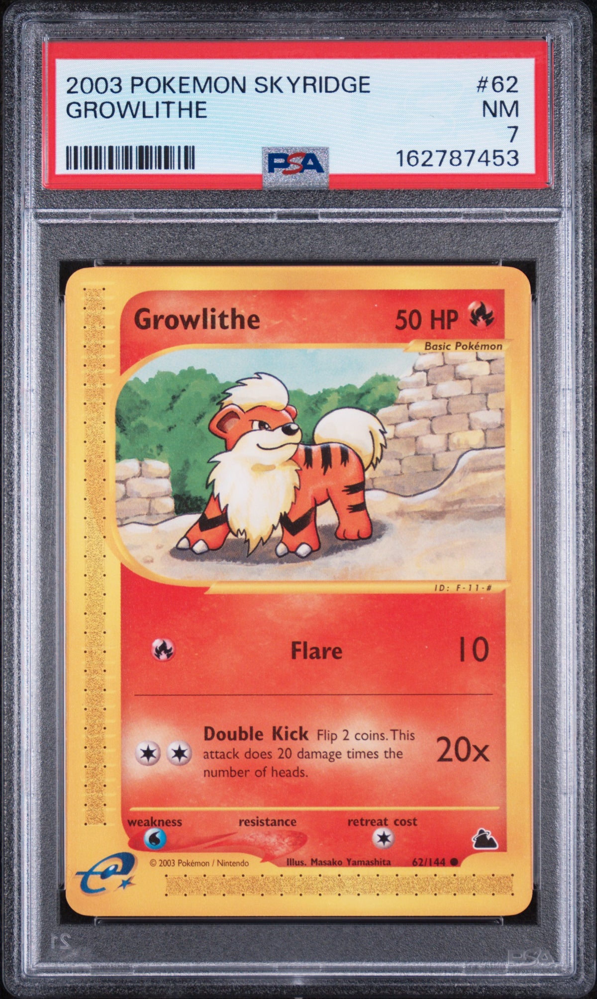 Growlithe - Pokemon Skyridge #62 PSA 7