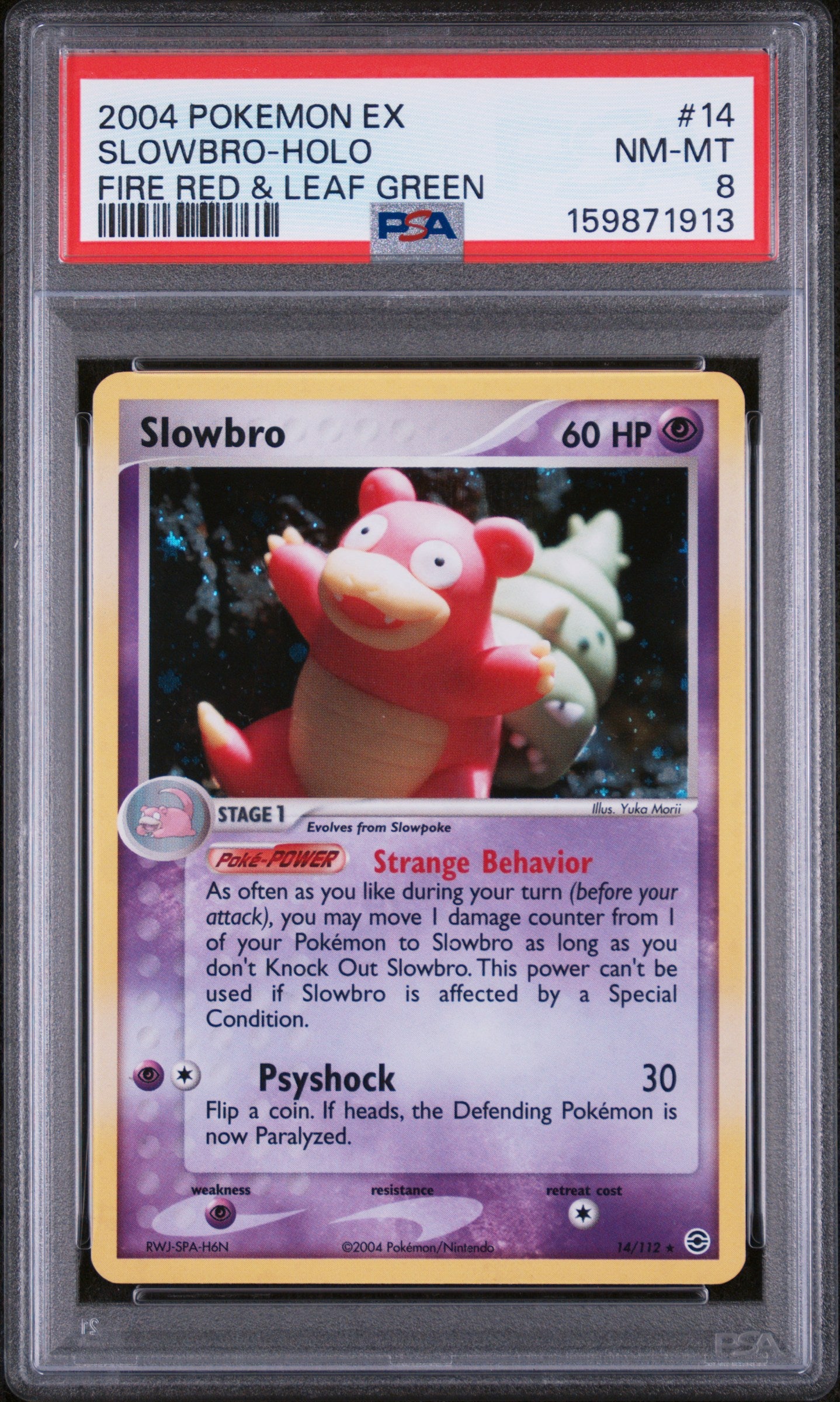 SLOWBRO-HOLO FIRE RED & LEAF GREEN - Pokemon Ex Fire Red & Leaf Green #14 PSA 8