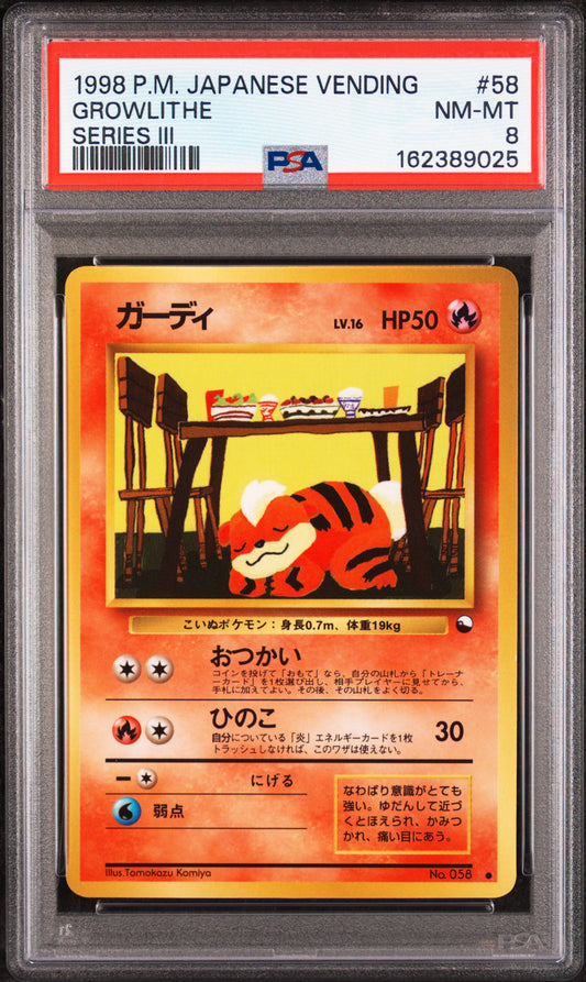 Growlithe [Series III] - Pokemon Japanese Vending #58 PSA 8