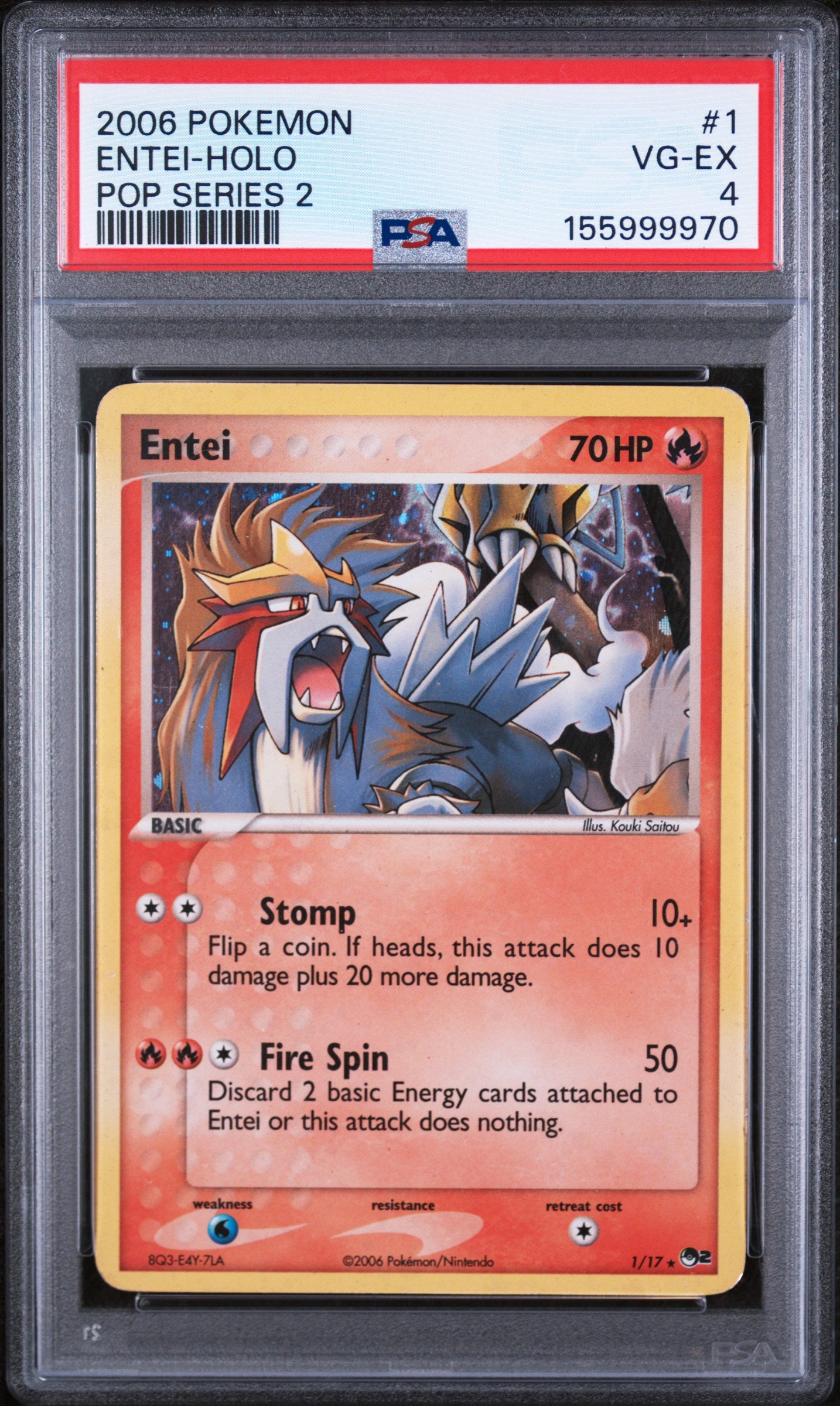 Entei - Pokemon Pop Series 2 #1 PSA 4