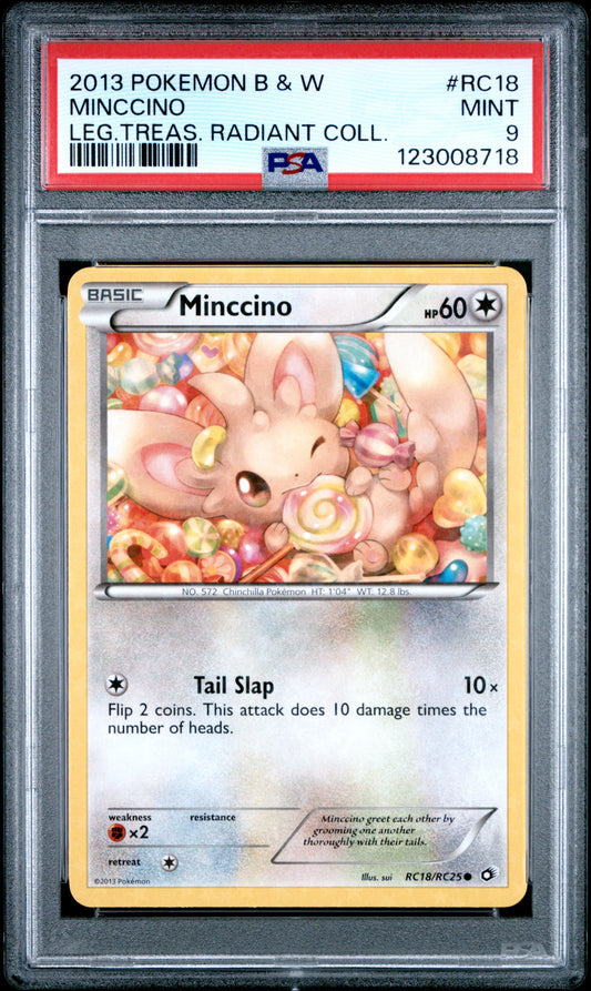 MINCCINO LEG.TREAS. RADIANT COLL. - Pokemon Black & White Legendary Treasures Radiant Collection #RC18 PSA 9