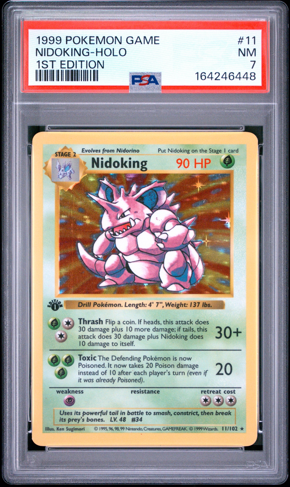 Nidoking [1st Edition] - Pokemon Base Set #11 PSA 7