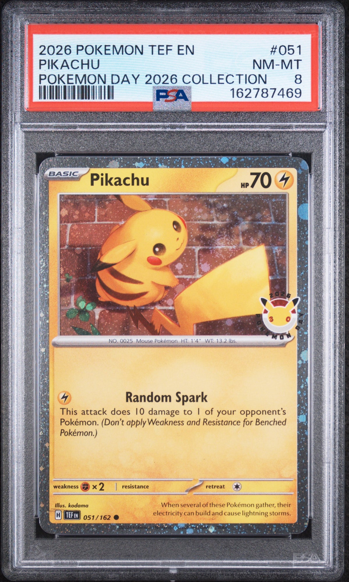 Pikachu - Pokemon Temporal Forces #051 PSA 8