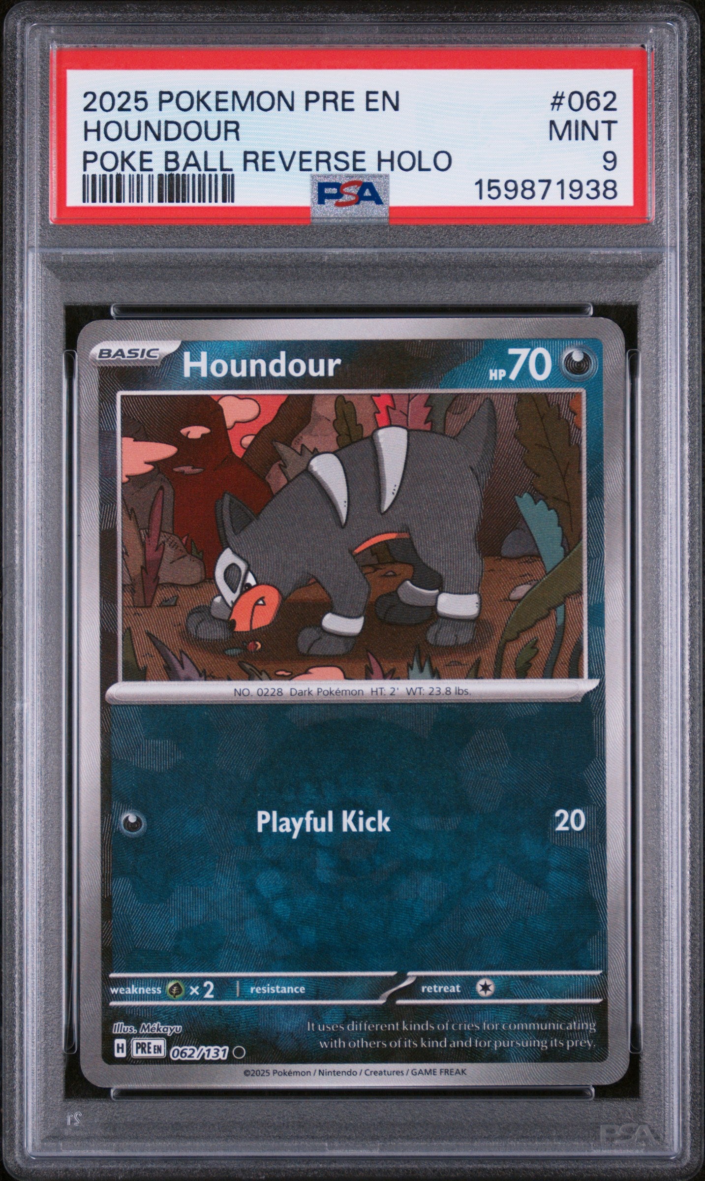 Houndour [Poke Ball] - Pokemon Prismatic Evolutions #62 PSA 9