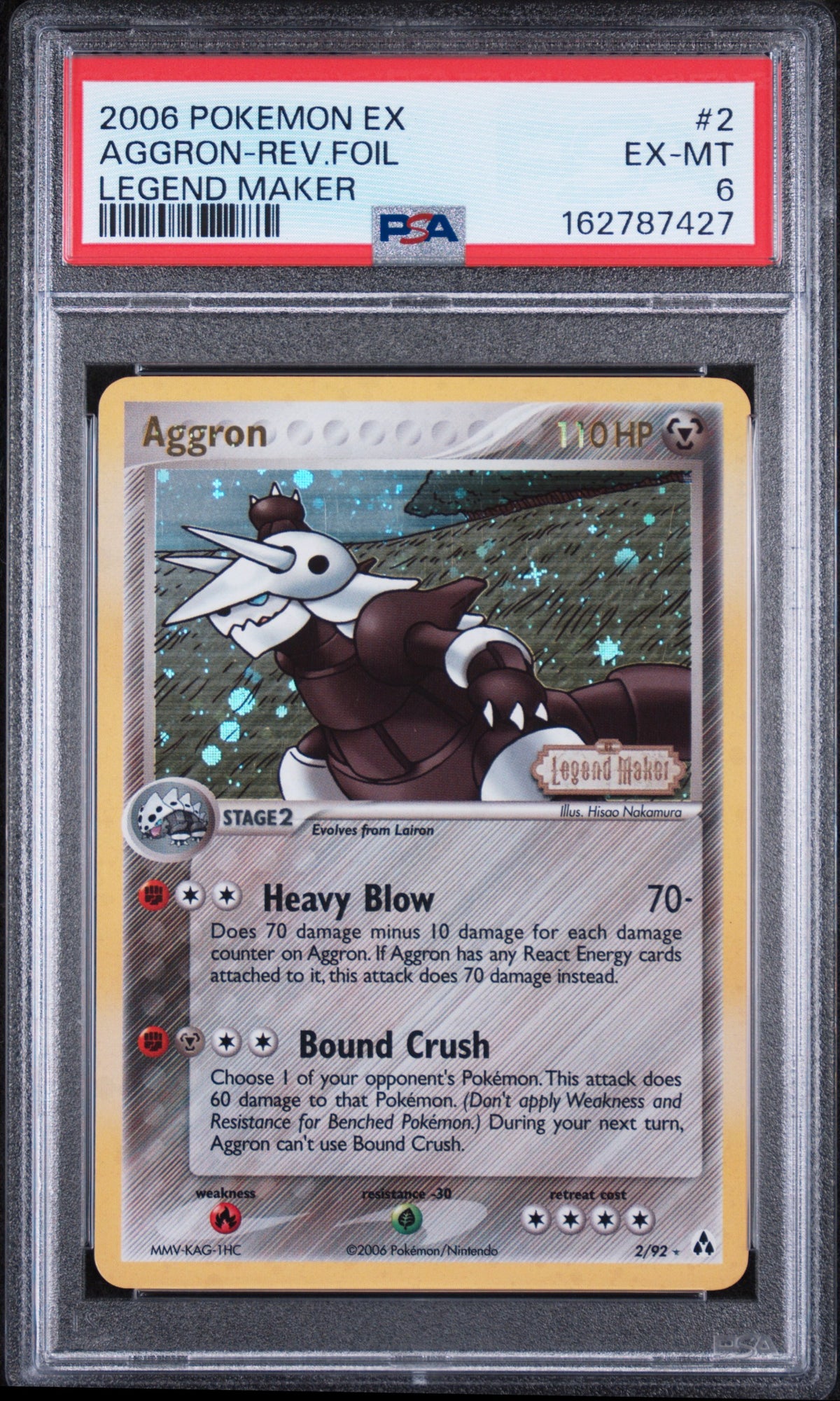 Aggron [Reverse Holo] - Pokemon Legend Maker #2 PSA 6
