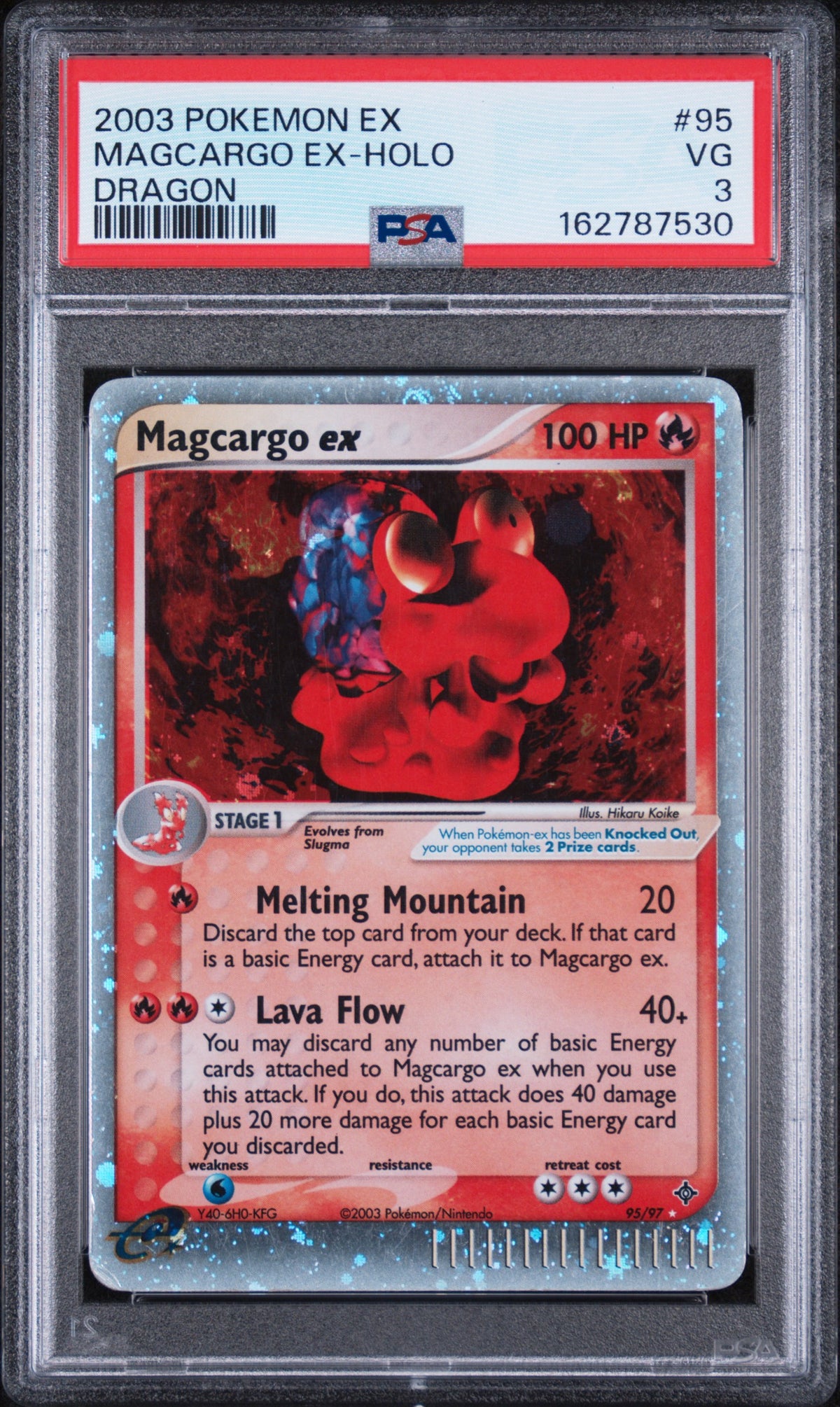 Magcargo EX - Pokemon Dragon #95 PSA 3