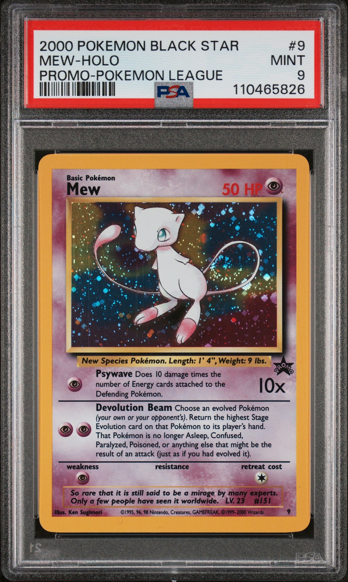 MEW-HOLO PROMO-POKEMON LEAGUE - Pokemon WoTC Promos #9 PSA 9
