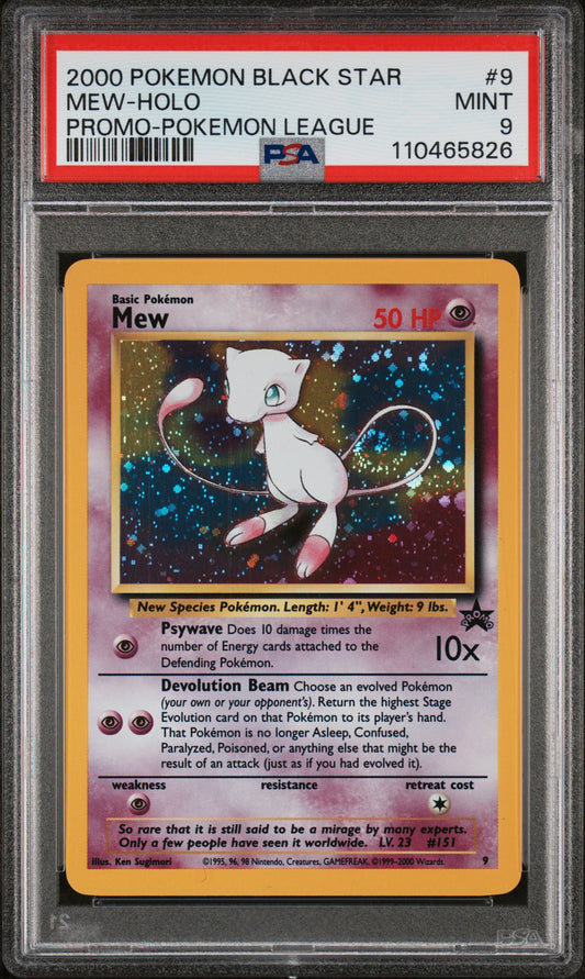 MEW-HOLO PROMO-POKEMON LEAGUE - Pokemon WoTC Promos #9 PSA 9