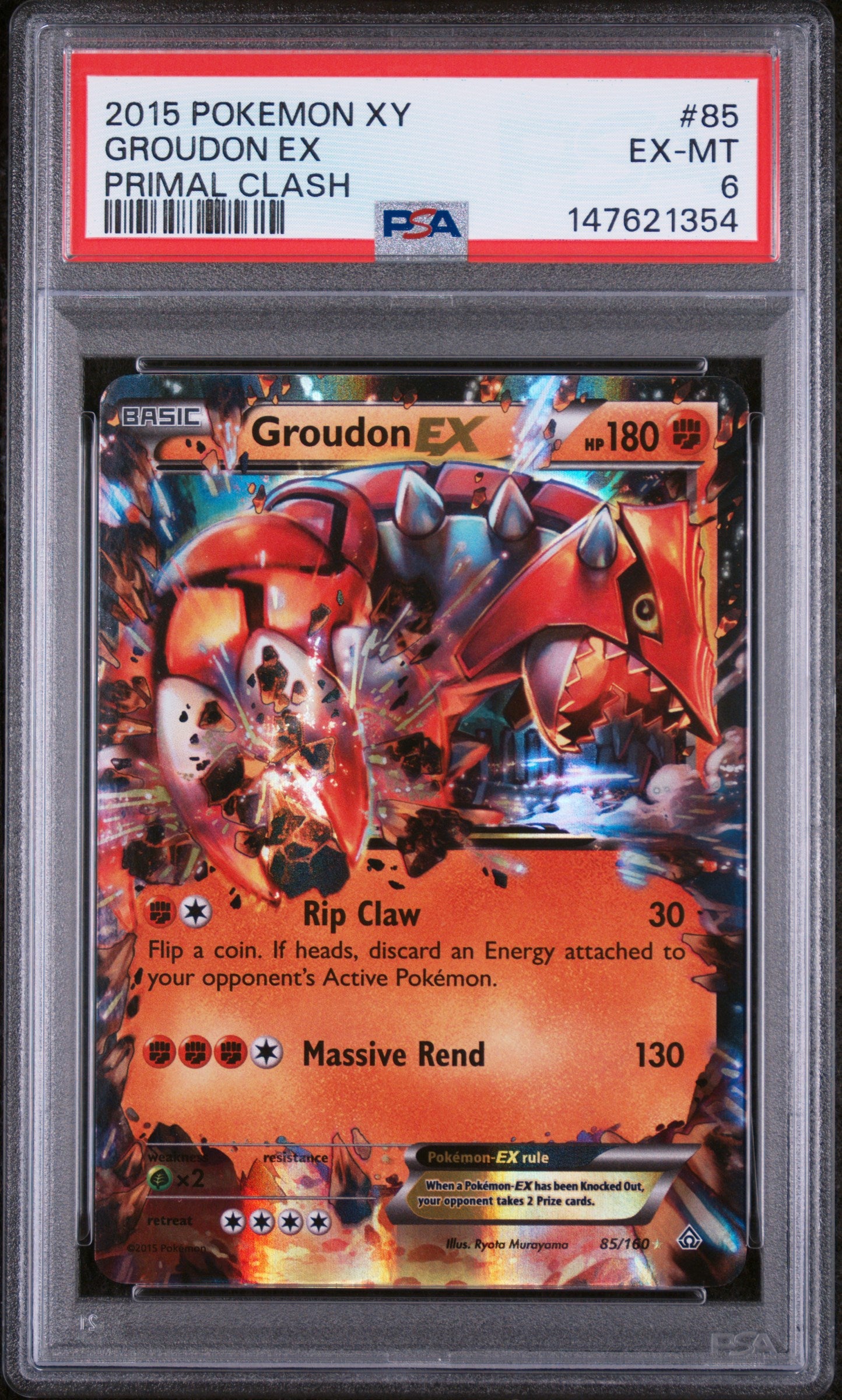 Groudon EX - Pokemon Primal Clash #85 PSA 6
