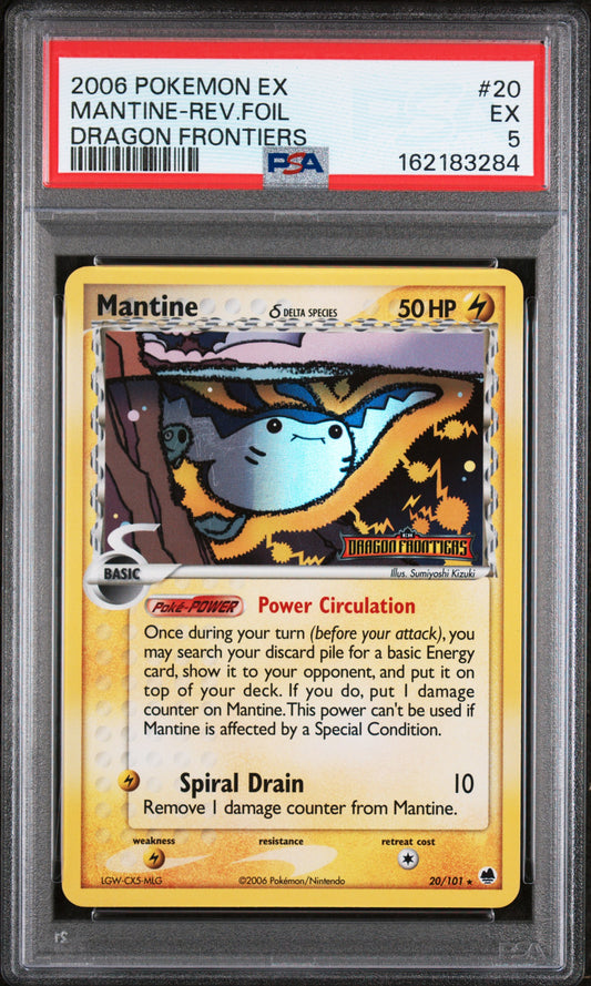 Mantine [Reverse Holo] - Pokemon Dragon Frontiers #20 PSA 5