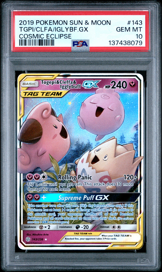 Tgpi/clfa/iglybf.gx - Pokemon Sun & Moon Cosmic Eclipse #143 PSA 10
