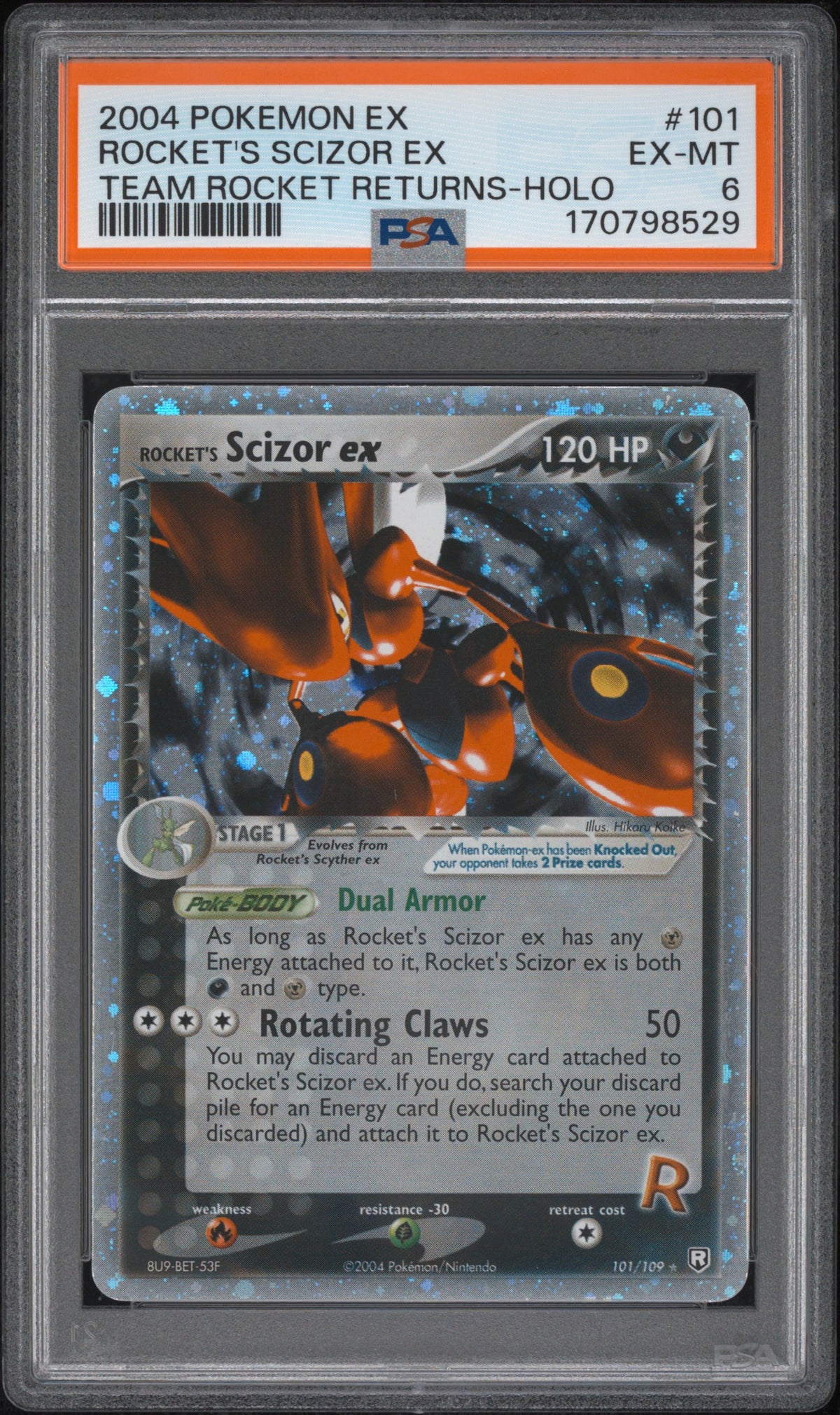 ROCKET'S SCIZOR EX TEAM ROCKET RETURNS-HOLO - Pokemon Ex Team Rocket Returns #101 PSA 6