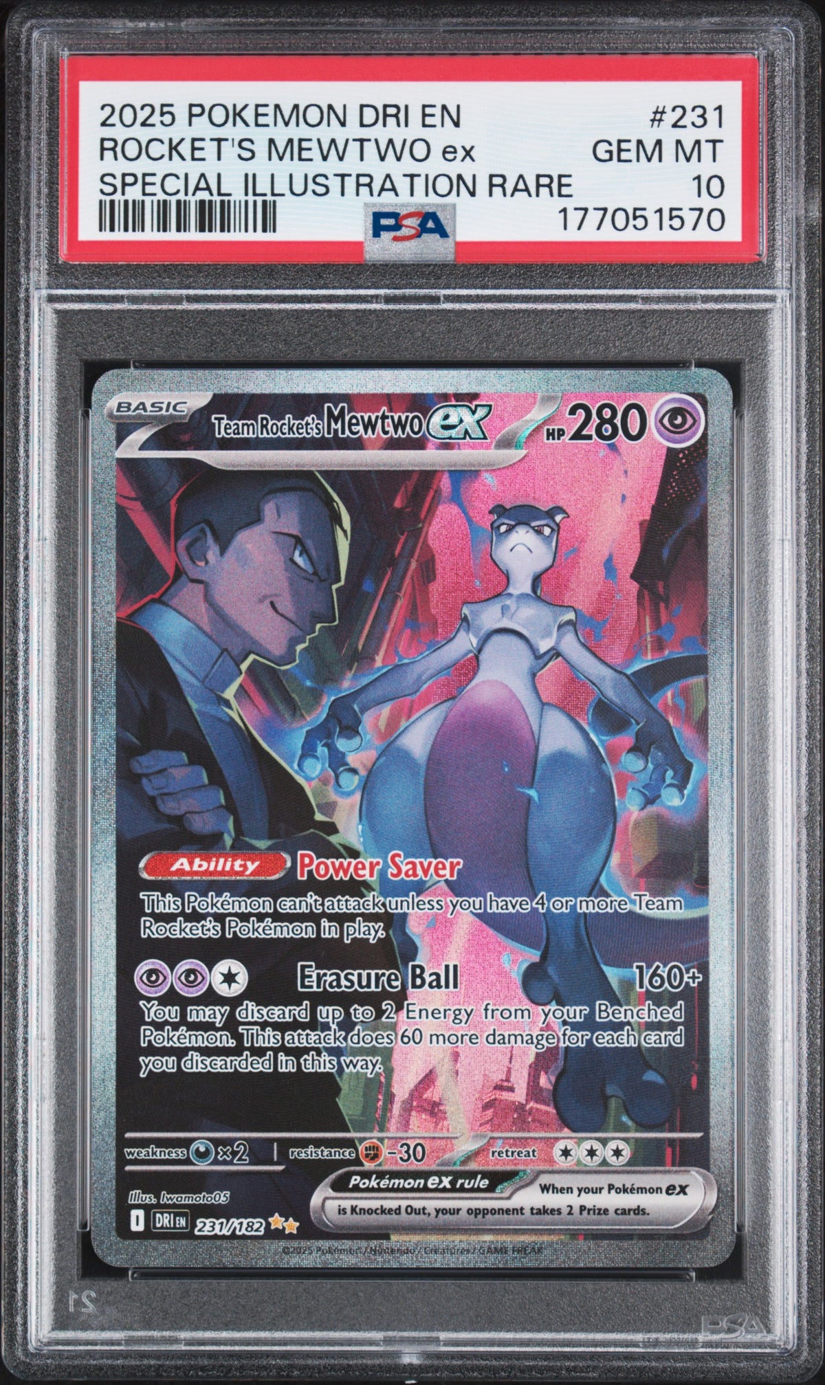 Rocket's Mewtwo ex - DRI EN-DESTINED RIVALS #231 PSA 10