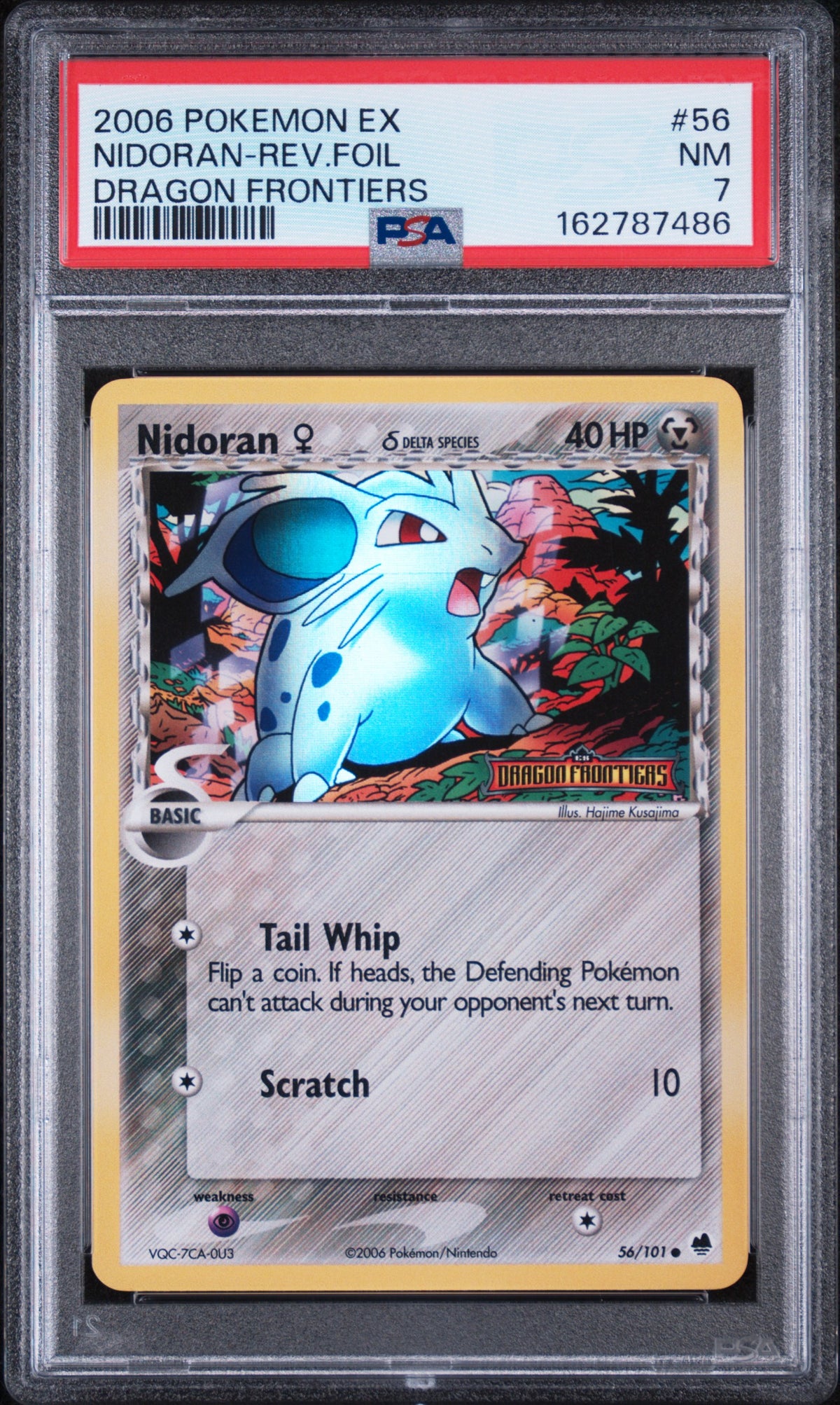 Nidoran-Rev.foil - Pokemon Dragon Frontiers #56 PSA 7