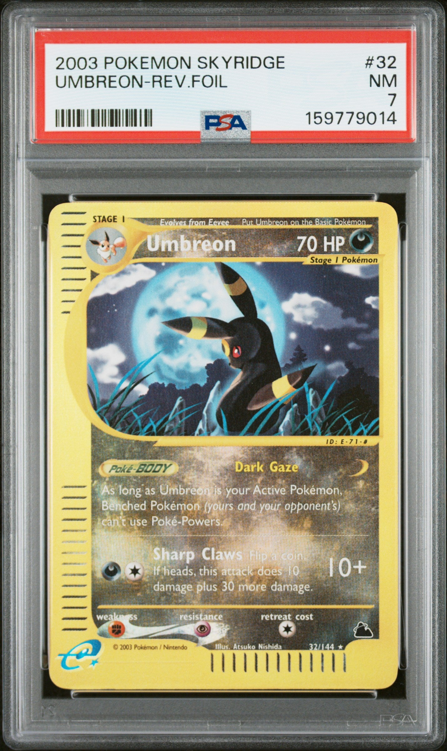 Umbreon [Reverse Holo] - Pokemon Skyridge #32 PSA 7
