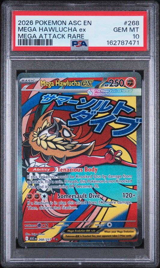 Mega Hawlucha ex - Pokemon Ascended Heroes #268 PSA 10
