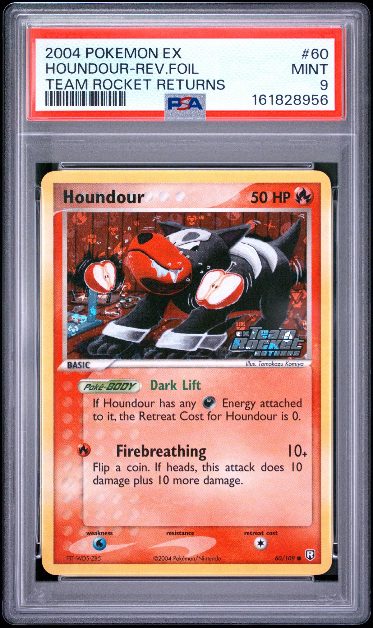 Houndour-Rev.foil - Pokemon Ex Team Rocket Returns #60 PSA 9