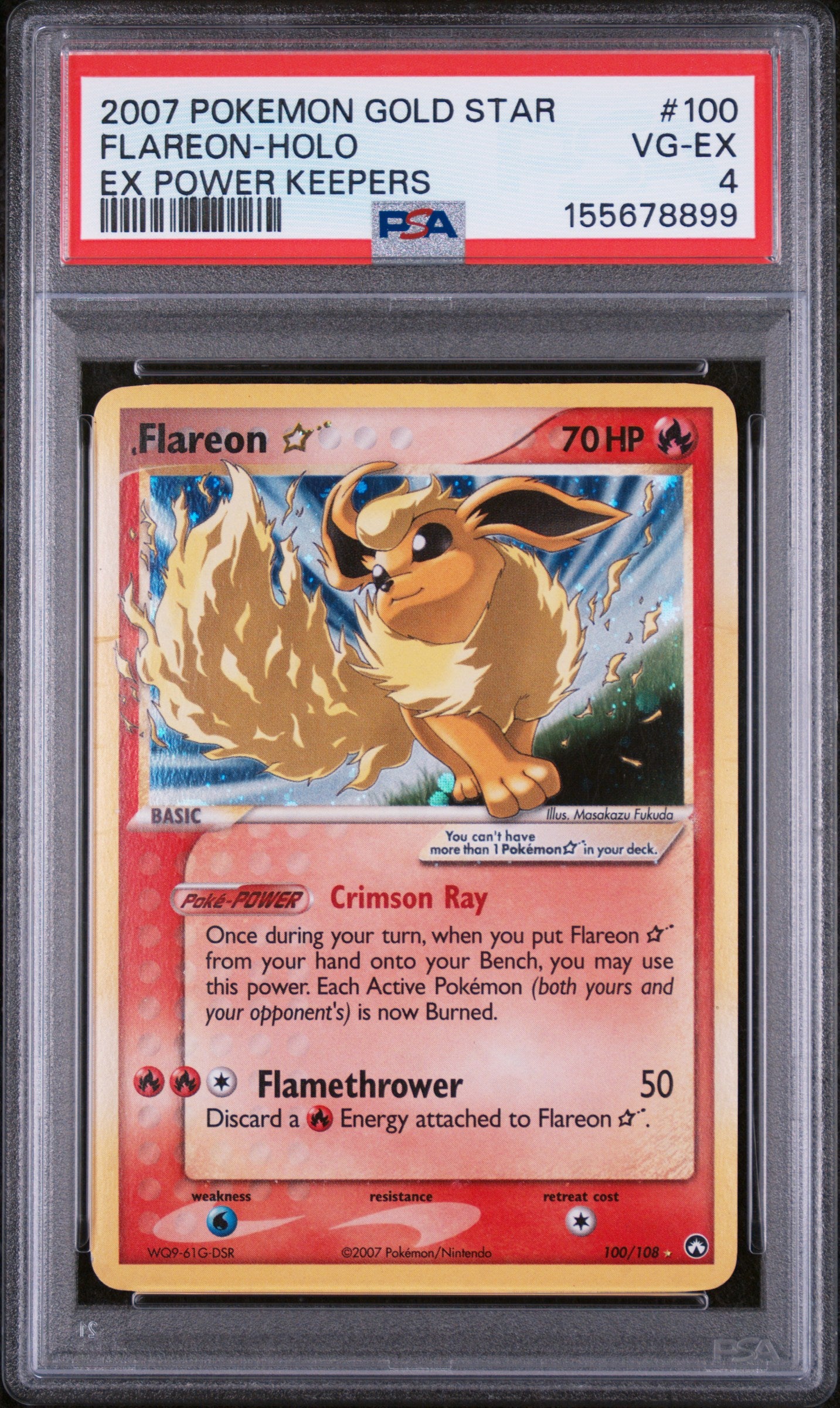 Flareon [Gold Star] - Pokemon Power Keepers #100 PSA 4
