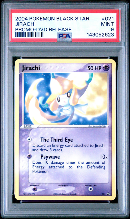 JIRACHI PROMO-DVD RELEASE - Pokemon Black Star Promo #021 PSA 9