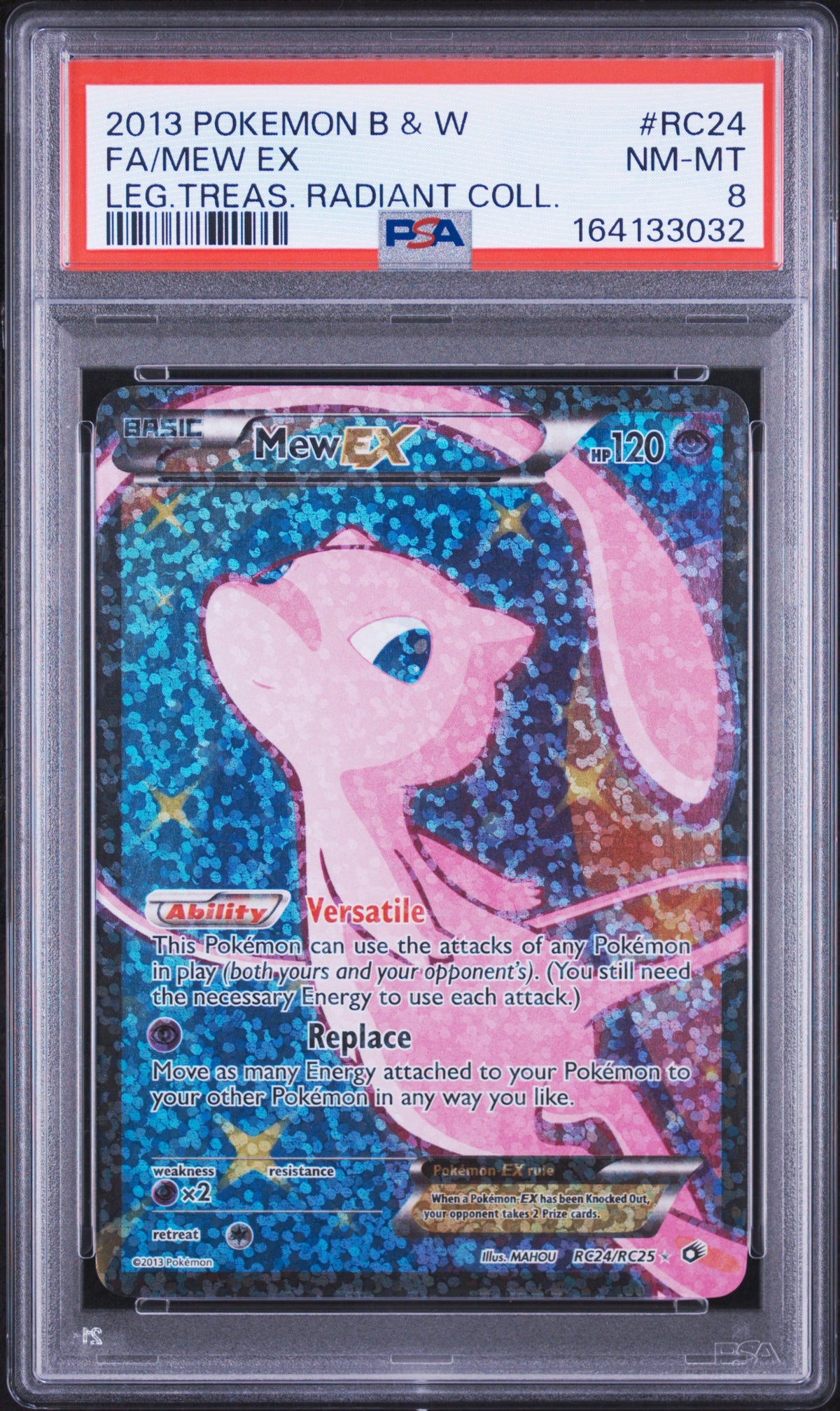 FA/MEW EX LEG.TREAS. RADIANT COLL. - Pokemon Black & White Legendary Treasures Radiant Collection #RC24 PSA 8