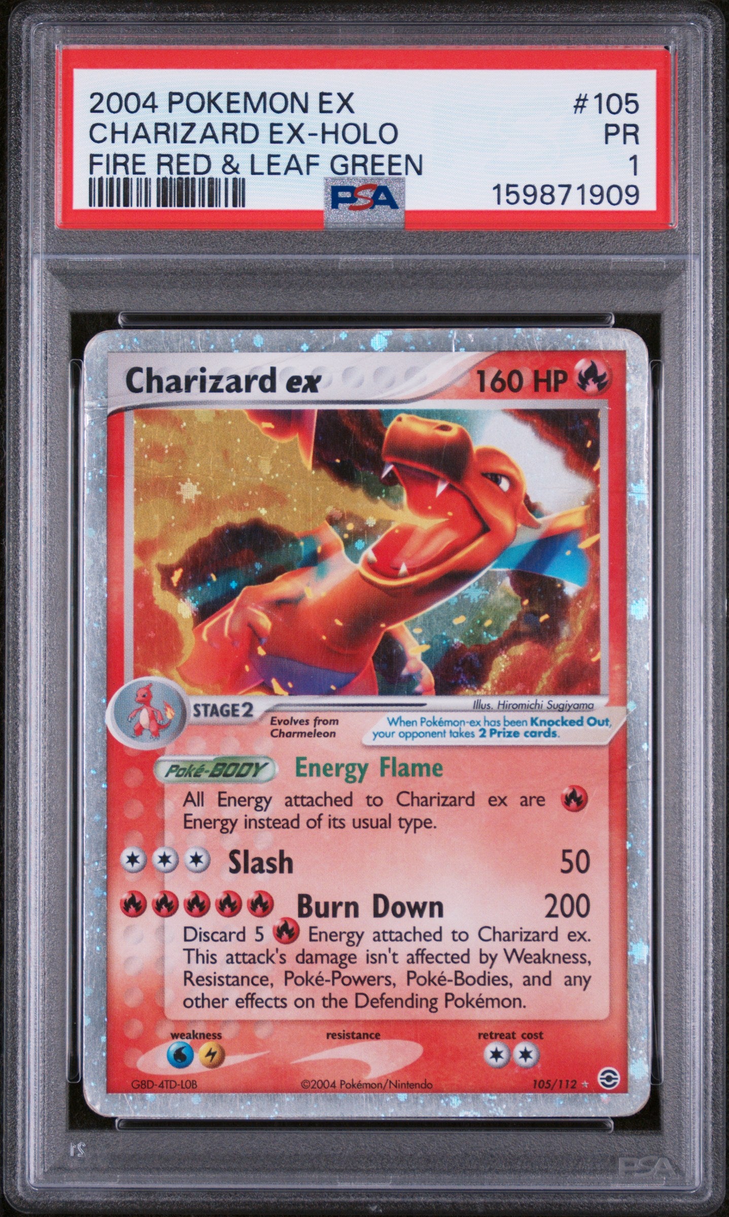 CHARIZARD EX-HOLO FIRE RED & LEAF GREEN - Pokemon Ex Fire Red & Leaf Green #105 PSA 1