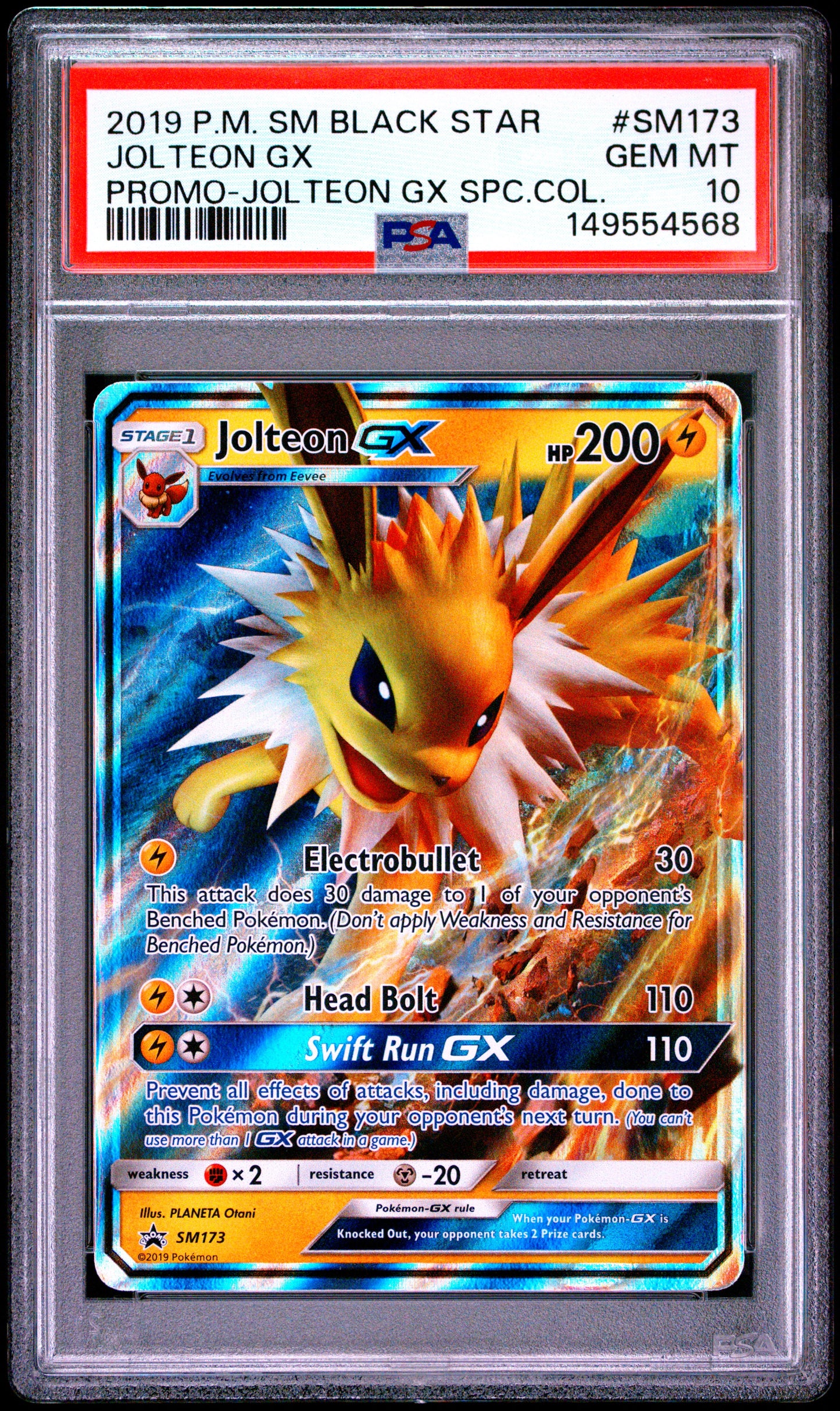 JOLTEON GX PROMO-JOLTEON GX SPC.COL. - Pokemon Sm Black Star Promo #SM173 PSA 10