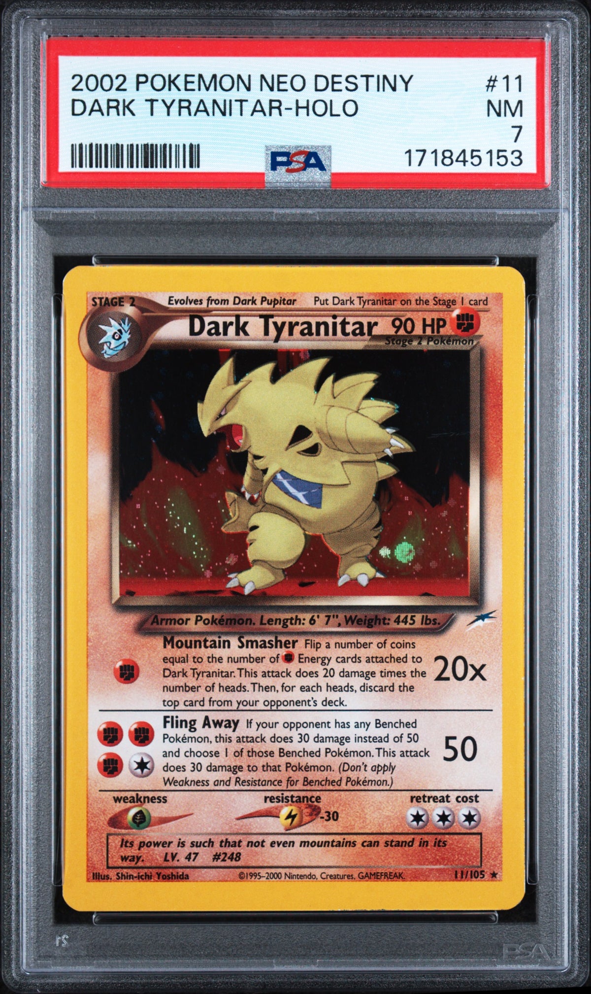 Dark Tyranitar - Pokemon Neo Destiny #11 PSA 7