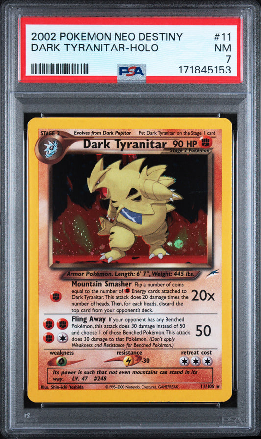 Dark Tyranitar - Pokemon Neo Destiny #11 PSA 7