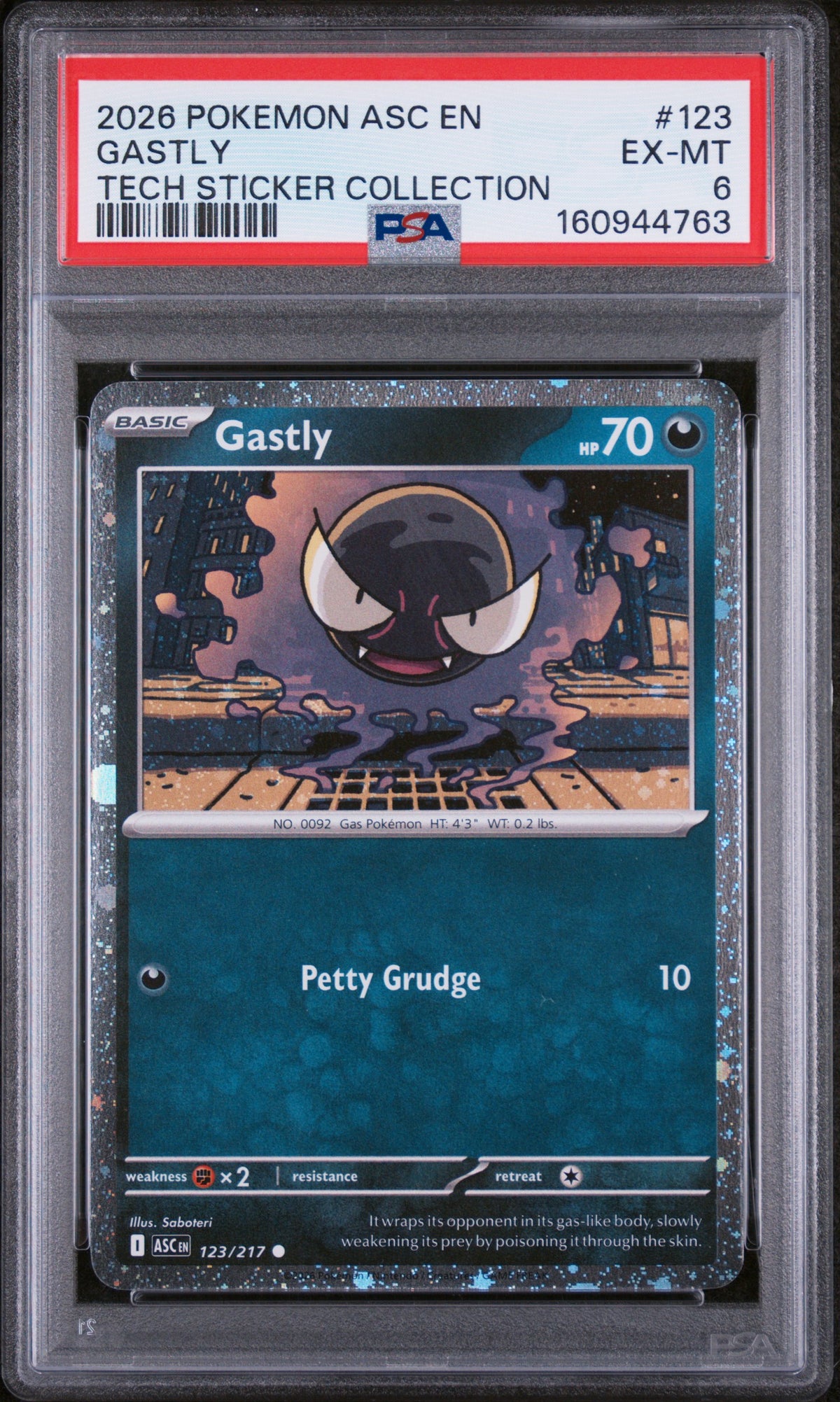 Gastly - Pokemon Ascended Heroes #123 PSA 6