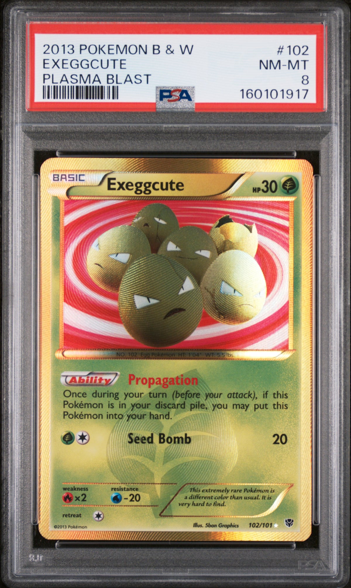 Exeggcute - Pokemon Plasma Blast #102 PSA 8