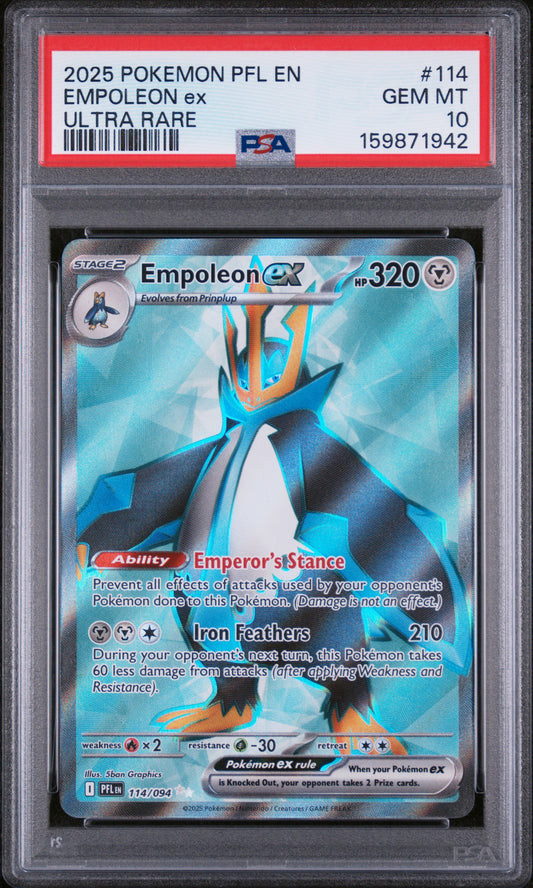 Empoleon ex - Pokemon Phantasmal Flames #114 PSA 10