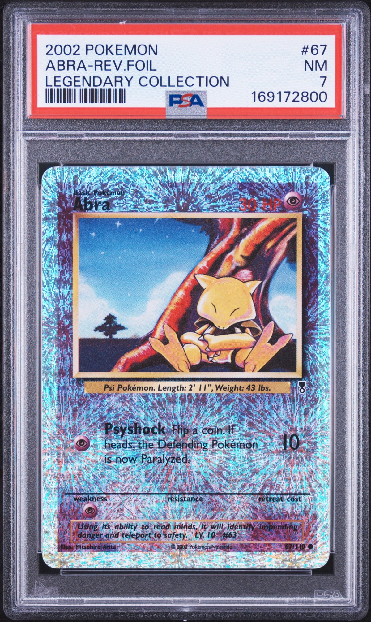Abra-Rev.foil - Pokemon Legendary Collection #67 PSA 7
