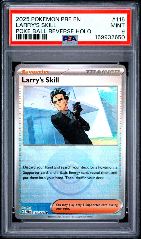 Larry's Skill [Poke Ball] - Pokemon Prismatic Evolutions #115 PSA 9