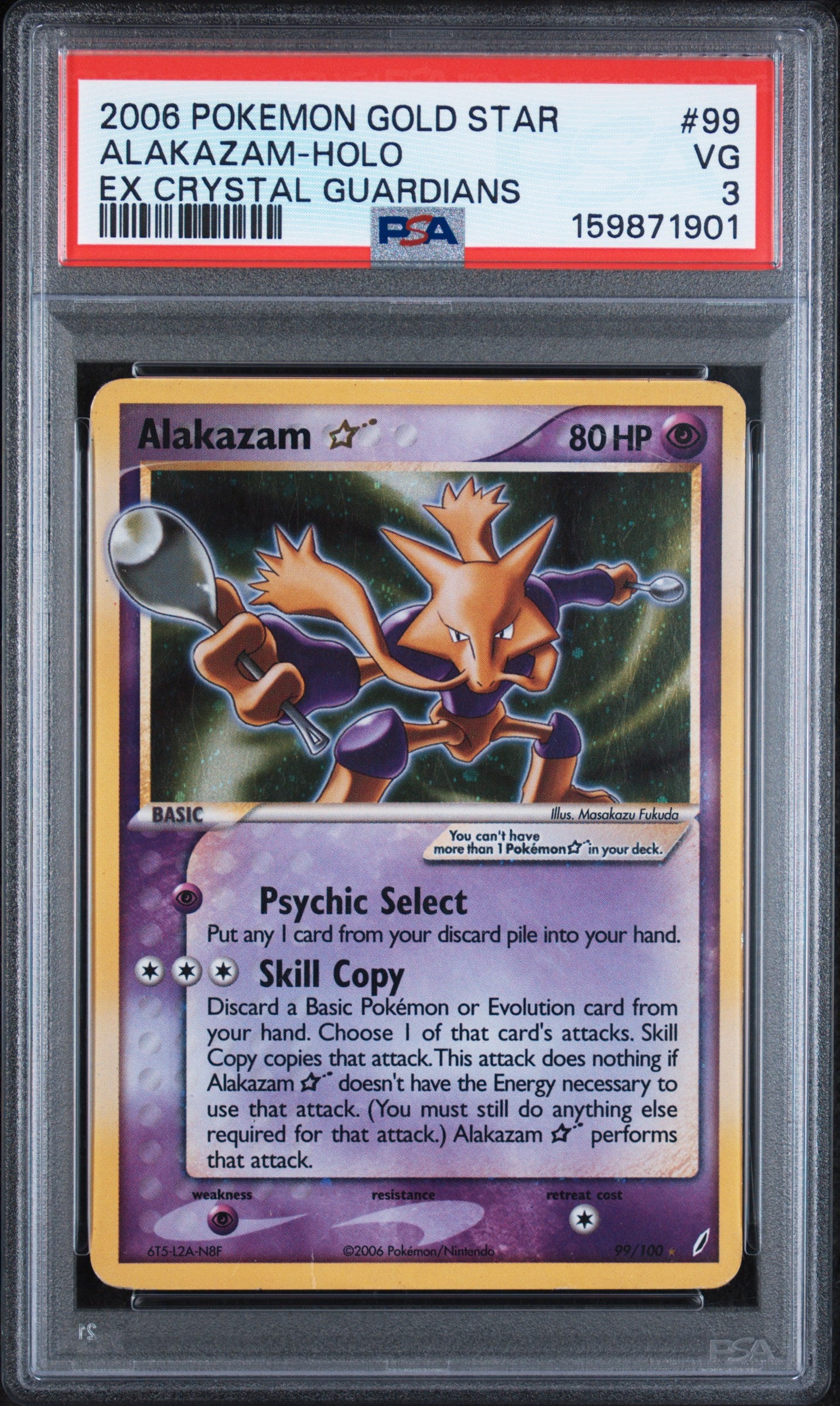 Alakazam [Gold Star] - Pokemon Crystal Guardians #99 PSA 3