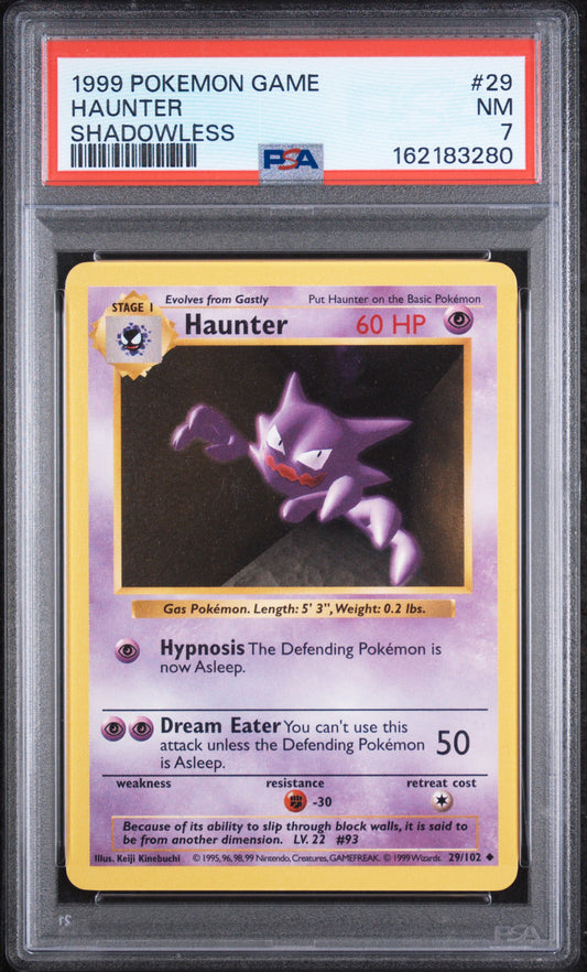 Haunter [Shadowless] - Pokemon Base Set #29 PSA 7