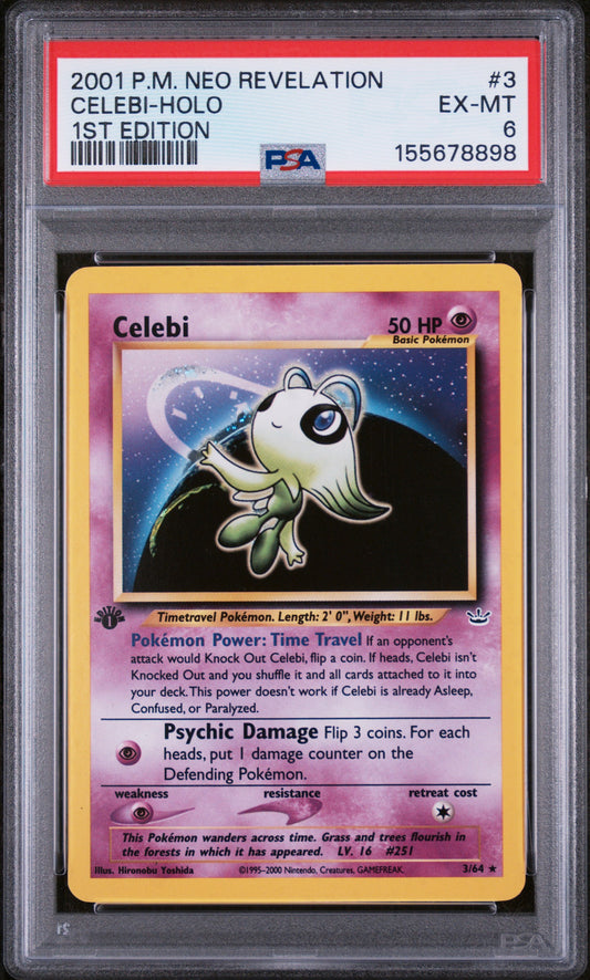Celebi [1st Edition] - Pokemon Neo Revelation #3 PSA 6