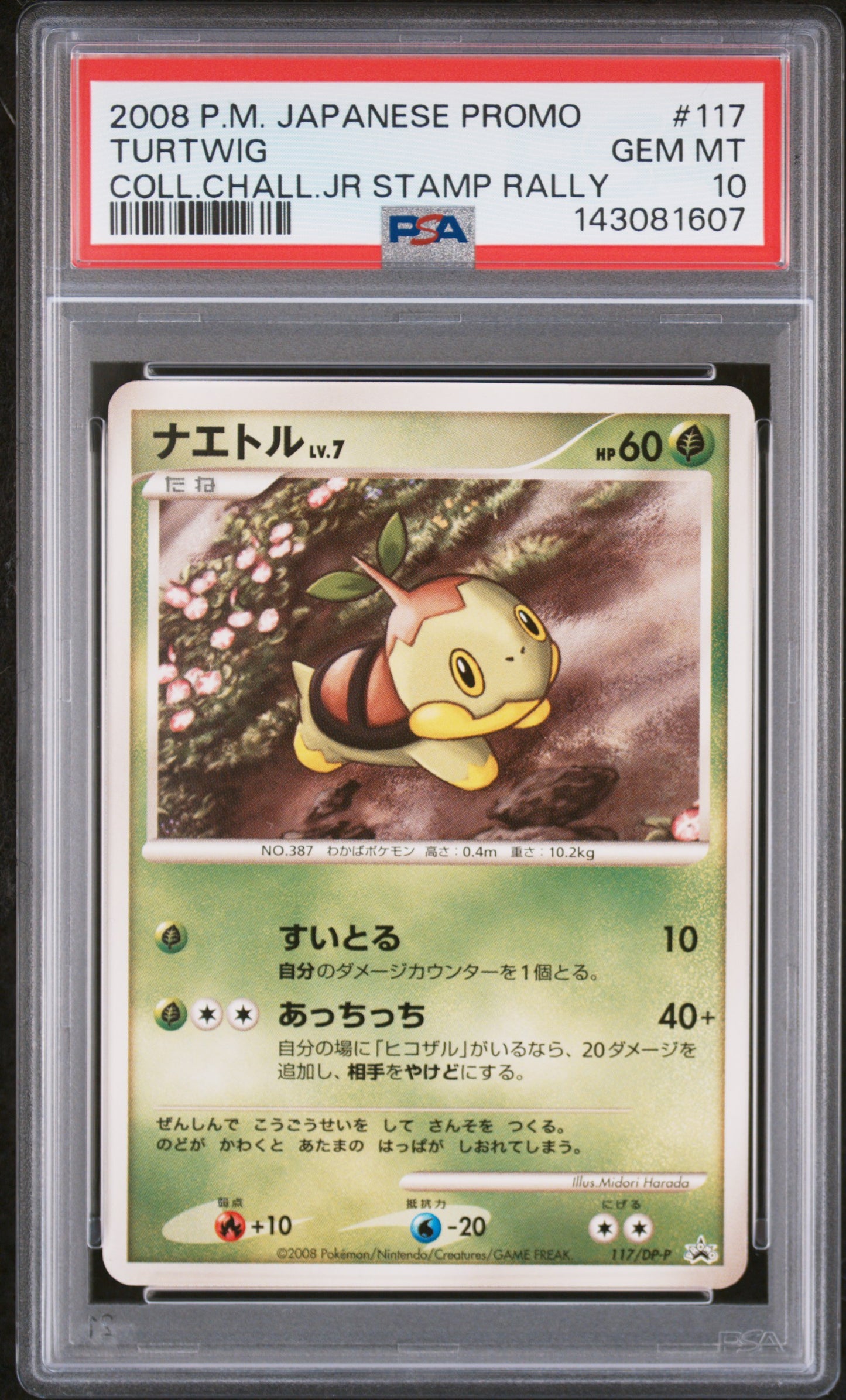 TURTWIG COLL.CHALL.JR STAMP RALLY - Pokemon Japanese Promo #117 PSA 10